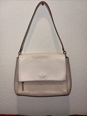 🚨Kate Spade New York Leila Medium Flap Shoulder Bag Beige Ivory